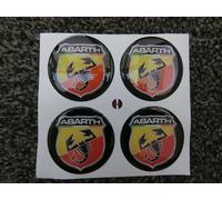 COPRIMOZZI STICKERS ADESIVI 3D 3M X 4 PZ 50 mm ABARTH FIAT CARBONIO 600 SEICENTO