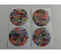 COPRIMOZZI STICKERS BOMB ADESIVI BORCHIE CERCHI IN LEGA 3D X 4 PEZZI 55 mm 3M DC