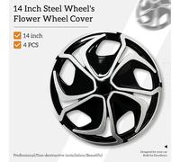 Coprimozzi stile fiore da 14 pollici Coprimozzi per auto Set di 4 Coprimozzo di ricambio per copriruota in acciaio per pneumatici R14