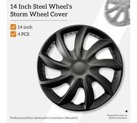 Coprimozzi stile tempesta da 14 pollici Copriruota universali per auto Set di 4 Coprimozzo di ricambio per copriruota in acciaio per pneumatici R14