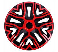 NRM The Best Bicolore bicolore - ABS resistente agli urti - Universale per cerchi in acciaio - Facile installazione - Protezione del cerchio 15'' rosso e nero Set 4pz