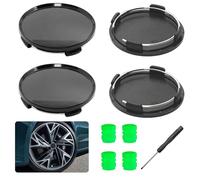 Coprimozzo 63 mm, 4 tappi per mozzo ruota OD 63 mm, ID 59 mm, ABS per mozzo della ruota, colore nero, con cacciavite a taglio e tappi per valvole