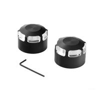 Coprimozzo in alluminio, 17 mm, nero e argento, coppia | Lega di alluminio di lunga durata, resistente all'usura, indeformabile, stile nero e argento, protegge le teste dei bulloni