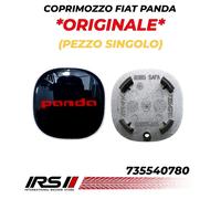 COPRIMOZZO LOGO NERO FREGIO COPPETTA CENTRALE ORIGINALE FIAT PANDA 735540780