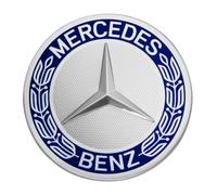 Coprimozzo Originale Mercedes-Benz Nero Stemma Corona Alloro Classico Blu