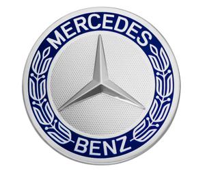 Coprimozzo Originale Mercedes-Benz Nero Stemma Corona Alloro Classico Blu