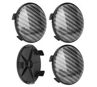 Coprimozzo Ruota 68 Mm in Stile Fibra di Carbonio, Progettati con Motivo in Fibra di Carbonio, Finitura Lucida, Protezione della Struttura Interna, Materiale ABS