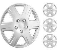 VEVOR Coprimozzi Copricerchi, 415 mm Diametro, Coprimozzo Robusto Antigraffio con Foro per Ugello a Scatto e Valvola, Coprimozzo in ABS e PC con Elevata Rigidità e Minore Resistenza al Vento, Argento