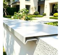 Coprimuro Esterno Bianca Muretto Esterno Mattoni, Calcestruzzo Pietra | Prolunga Muretto Basso (Patio Esterno Recinzione), Copertina Impermeabile Recinzione Muretto Gocciolatoio(22x180cm/9x71in)
