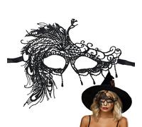 Copriocchi in pizzo nero, maschera accecante elegante per donne e ragazze, accessorio per feste cosplay carnevale Halloween travestimento donna ragazza