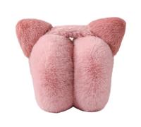 Copriorecchie per le donne in inverno, carina antivento pieghevole copertura in peluche, paraorecchie per orecchie di gatto, per freddo, ragazze, adulti, sport di neve, rosa scuro, Se référer au