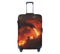 Copripagagli da viaggio con draghi di fuoco, protezione elastica per valigie, 45-81 cm, Nero , L