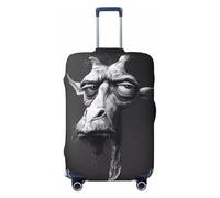 Copripagagli da viaggio con espressione di giraffa monocromatica, elastica, per valigie, 45-81 cm, Nero , M