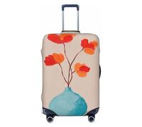 Copripagagli da viaggio con fiore rosso in un vaso, minimalista, elastico, antipolvere, antigraffio, adatto per valigie da 56-61 cm