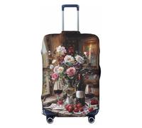 Copripagagli da viaggio con fiori di vino romantici, elastici, per valigie, 45-81 cm, Nero , XL