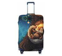 Copripagagli da viaggio con scoiattolo che dorme sull'albero, copertura elastica per valigie, 45-81 cm, Nero , M