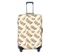 Copripagagli da viaggio con stampa classica di tromba, lavabile, per valigie, 45-81 cm, alta elasticità, nero, Small