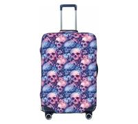 Copripagagli da viaggio con stampa romantica con teschio, lavabile, per valigie, 45-81 cm, alta elasticità, Nero , L