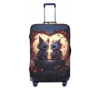 Copripagagli da viaggio per coppia di animali romantici, elastici, protezione per valigie, 45-81 cm, Nero , M