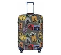 Copripagagli da viaggio - Stamp Worlds modello elastico valigia copre protezione per bagagli 45,7 - 81,7 cm, Nero , x-large