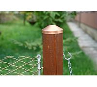 Copripalo in rame per pali tondi in legno recinzione - confezione da 10 pezzi - diametro da 80 mm a 140 mm (100 mm)
