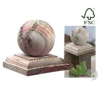 COPRIPALO LEGNO DI PINO IMPREGNATO PER STACCIONATE RECINTI 11x11xH11 CM SFERA
