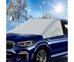 Copriparabrezza Auto Inverno Copri Vetro Auto Ghiaccio Aggiornamento 2025 per Auto Antighiaccio Contro Neve, Ghiaccio, Gelo, Sole UV Adatto la Maggior Parte dei Veicoli 248 * 148cm