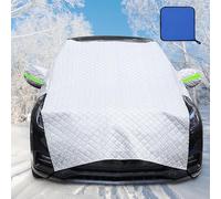 Copriparabrezza per auto 255 x 240 cm, quattro strati di protezione, resistente ai raggi UV, antivento, antipolvere, antipioggia, antineve, parabrezza grande che può bloccare il cofano motore