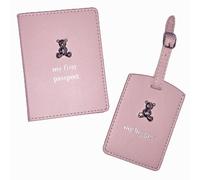Copripassaporto E Etichetta Per Bagagli My First Con Design Orso Teddy - Rosa