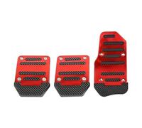 Copripedale Pedali Antiscivolo In Lega Di Alluminio Auto Rosse Pedale Dell'acceleratore Manuale Pedale Del Freno Accessori Universali 3 Pezzi Car Pedali