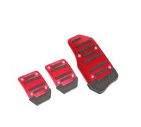 Copripedale Set Di 3 Pezzi Rosso Blu Argento Accessori Per Auto Universale Antiscivolo In Alluminio Cambio Manuale Copripedali Per Auto Kit Pedali Pedali Auto(Manual-Red)