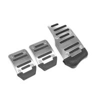 Copripedali Freno E Frizione Copertura Del Pedale Dell'auto Con Cambio Automatico In Alluminio Set Di Pedali Gas Carburante Freno Kit Strumenti Antiscivolo(Manual-Silvery)
