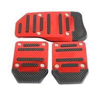 Copripedali Poggiapiedi Auto Copripedale Per Cambio Automatico In Alluminio Per Auto, Universale, Freno, Carburante, Gas, Kit Di Attrezzi Antiscivolo Rivestimento Pedale Freno Frizione(Mt Red)