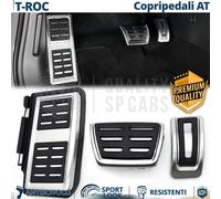 COPRIPEDALI Sportivi per Vw T-Roc Cambio AUTOMATICO Pedaliera Gomma e Alluminio