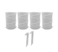 Copripiante Pop Up 4 Pezzi con 16 Picchetti in Acciaio, Gabbia Protettiva Pieghevole 50x33 cm - Protezione Animali, Traspirante e Facile da Usare per Giardino e Orto (Bianca)