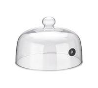 Copripiatto in Vetro da Portata, Diametro 23 Cm, Altezza Totale 16 Cm | Per Affumicatura, Trasparente, Campana di Vetro, Ristorante, Chef