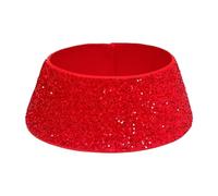 Copripiede per Capino di Natale, Base con Paillettes per Decorazione Albero (Rosso)