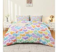 Copripiumini Colorato, amorevole, sognante Cotone con Stampe Moderne 150 x 220 Microfibra Parure Copripiumino 4 Federe con Stampa Rosa Viola