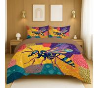 Copripiumini Facile da curare Microfibra Microfibra spazzolata con federe(50 * 75) Per la camera delle ragazze Multicolore Illustrazione Vespa Fantasy,200x200cm(79" x 79")