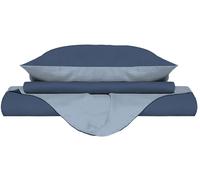 Copripiumino 1 Piazza e Mezzo con Sacco e Federe Doubleface Avio/Azzurro