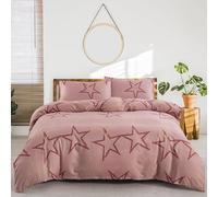 Copripiumino 135X200 con Stelle Rosa e Gialle per Donne,Ragazze e Adolescenti - Grazioso Set Copripiumino 135X200 con Stampa Graffiti Rosa 2/3 Pezzi - Set di Biancheria da Letto Moderna in Morbida Mi