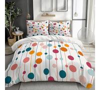 Copripiumino 200x200 Punto Copripiumini Linea 3 Pezzi Copripiumone Microfibra Copripiumoni Morbido Reversibile + 2 Federe 50 x 75 cm con CernieraY3177