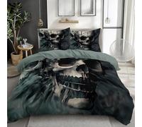 Copripiumino 260x240 Scheletro Copripiumini Astratto 3 Pezzi Copripiumone Microfibra Copripiumoni Morbido Reversibile + 2 Federe 50 x 75 cm con CernieraY2640
