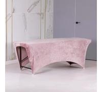 Copripiumino allungato, 180 x 60 cm, in velluto, lenzuolo con angoli elasticizzati per tutti i tipi di lettini, lettini da massaggio, rosa