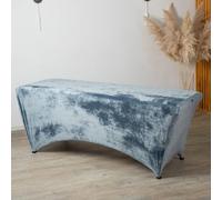 Copripiumino allungato, 180 x 60 cm, in velluto, lenzuolo con angoli elasticizzati per tutti i tipi di lettini, lettini da massaggio, grigio-blu