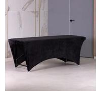 Copripiumino allungato, 180 x 60 cm, in velluto, lenzuolo con angoli elasticizzati per tutti i tipi di lettini, lettini da massaggio, nero