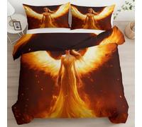 Copripiumino Angelo Di Fuoco Morbida e Confortevole Set di Biancheria da Letto 180 x 220 cm Per Adulti e Bambini, Stile Fantasy Copripiumino e 2 Federe 50 x 80 cm
