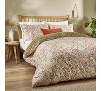 Duvet Day Copripiumino Anika Biancheria da letto reversibile con stampa Paisley, toni terrosi e design tradizionale (Multicolore - Singolo)