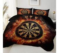 Copripiumino Astratto Fiamme Freccette Stampa con Chiusura a Cerniera, 150 x 220 cm Morbida Microfibra Copripiumino per Tutte le Stagioni, Nero Reversibile Copripiumini Facile da Pulire