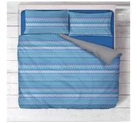 COPRIPIUMINO BEATRICE Blu in Puro cotone Made in Italy